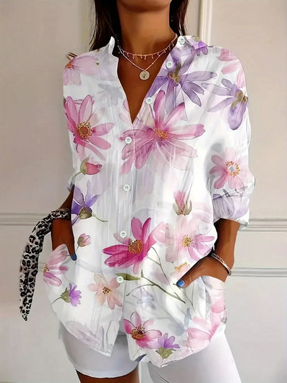 Colorful Printed Blouse with Relaxed Soft Fit