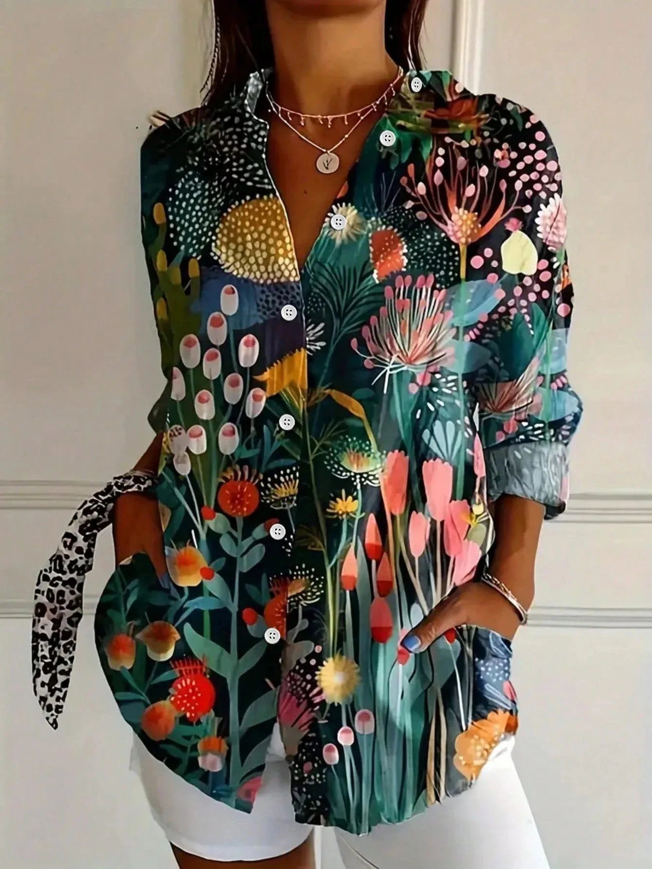 Colorful Printed Blouse with Relaxed Soft Fit