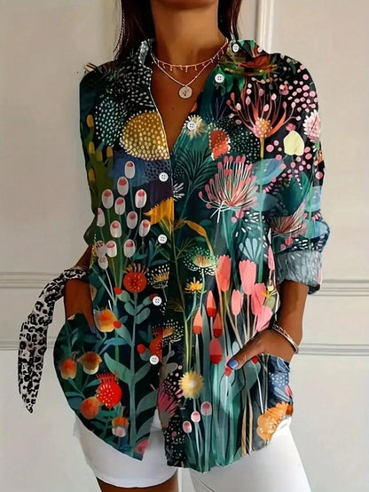 Colorful Printed Blouse with Relaxed Soft Fit