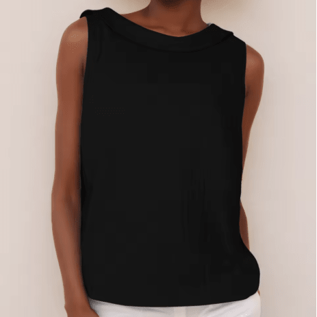 Sleeveless Roll-Neck Top — Elegant Flattering Fit