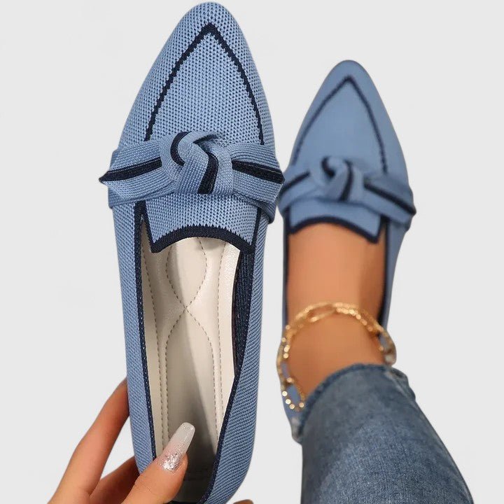 Women's Pointed Loafers with Bow & Orthopedic Fit