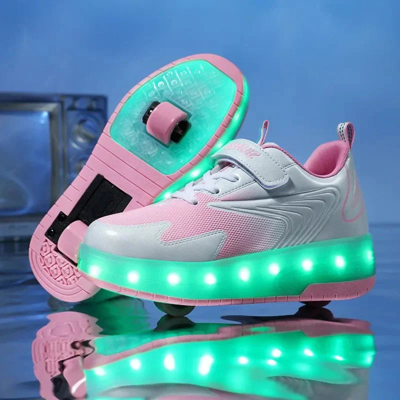 LED Roller Sneakers — Light-Up Shoes for Kids