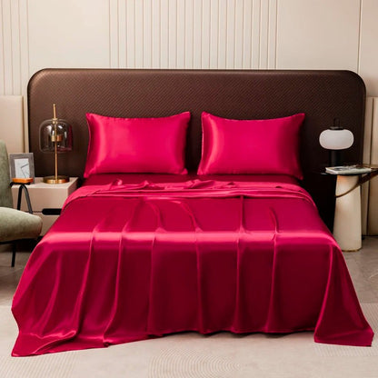Satin Bed Sheet Set — Cooling, Soft & Breathable