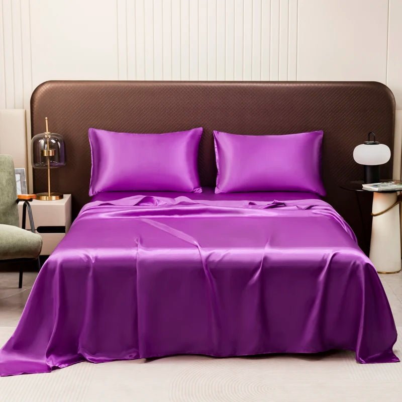 Satin Bed Sheet Set — Cooling, Soft & Breathable