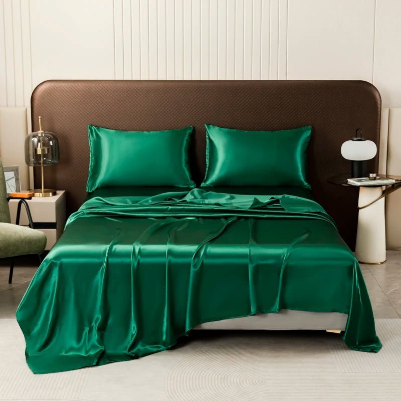 Satin Bed Sheet Set — Cooling, Soft & Breathable