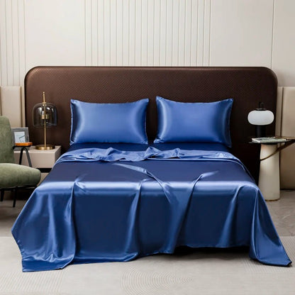 Satin Bed Sheet Set — Cooling, Soft & Breathable