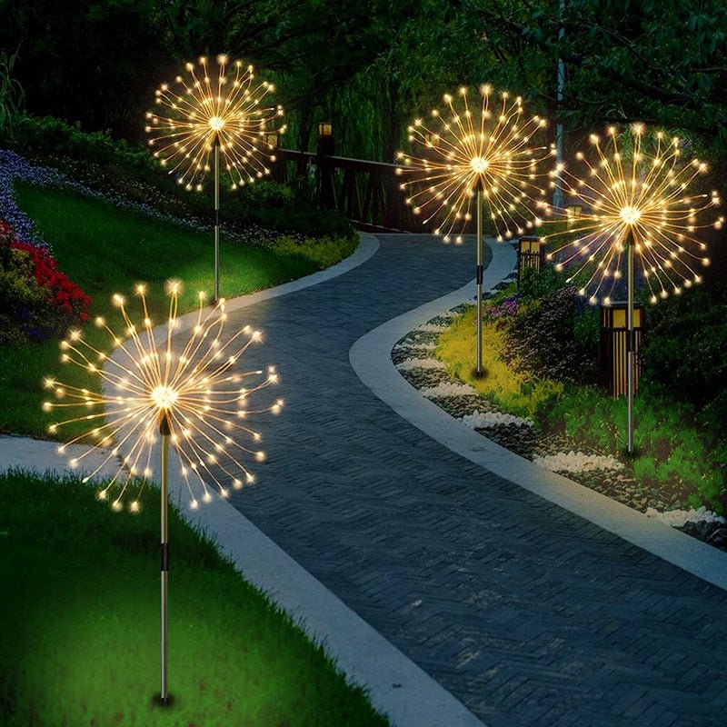 Solar Firework Garden Light — Waterproof 120-LED Display