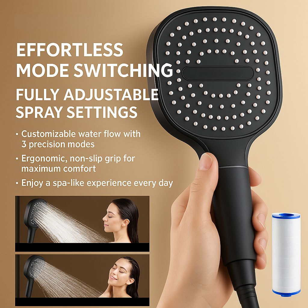 High-Pressure Shower Head — Turbo Boost & Filtration