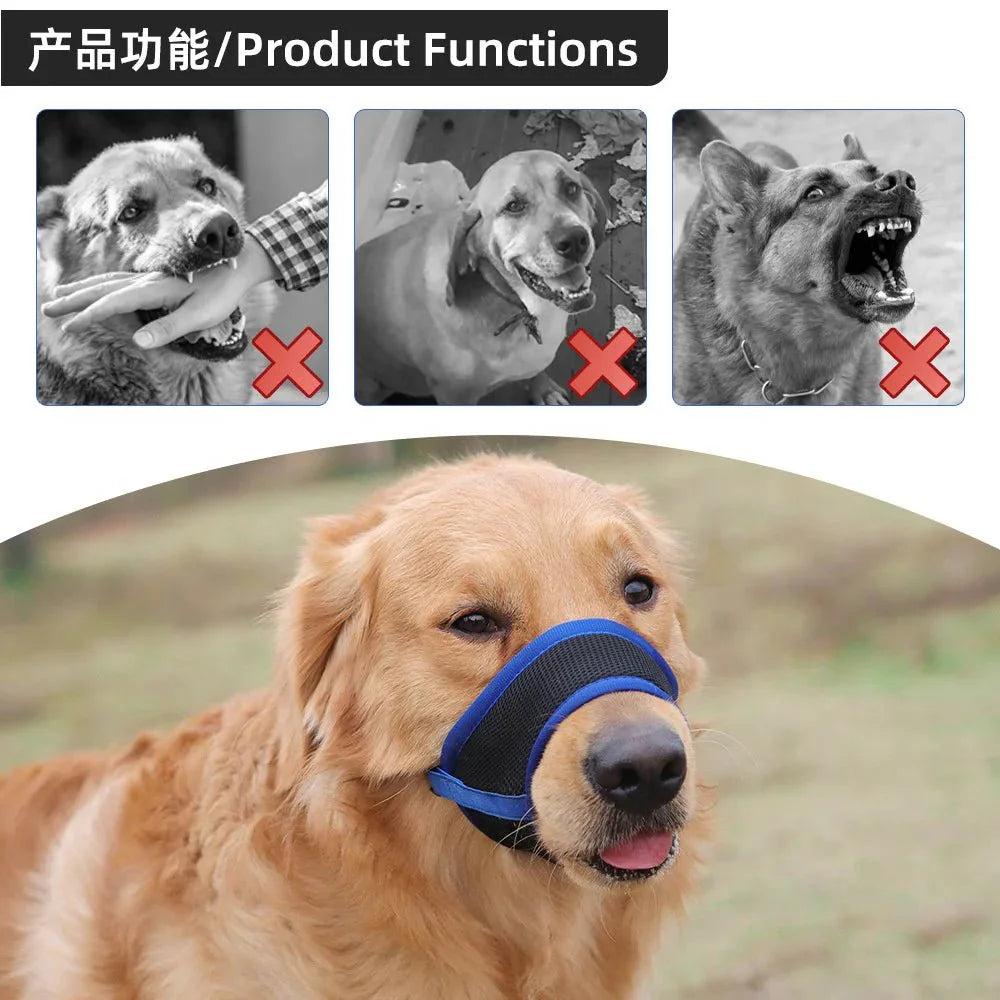 Soft Mesh Dog Muzzle — Breathable & Adjustable Fit