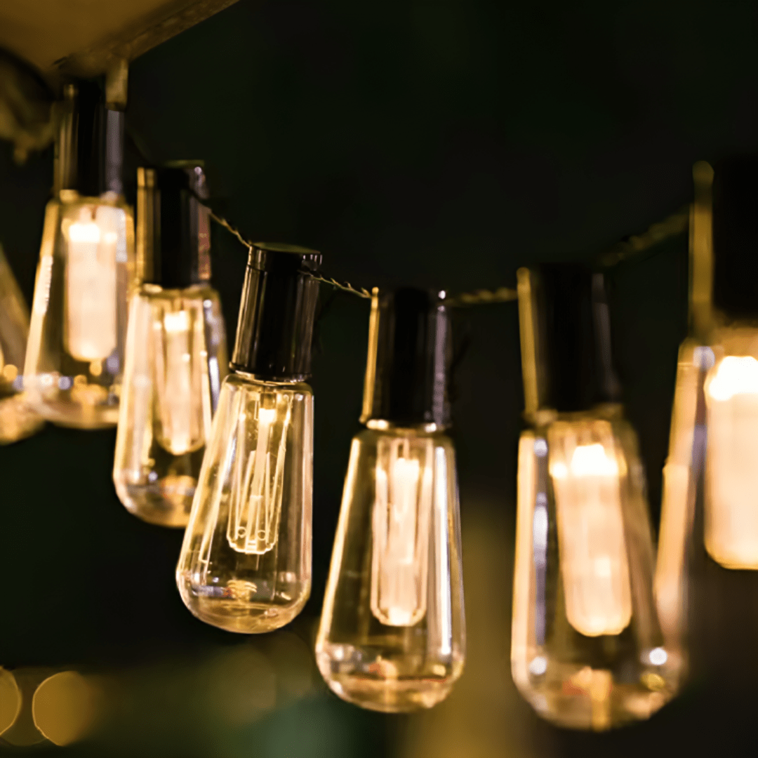 Solar Vintage String Lights 10m 40 LED — Outdoor IP65