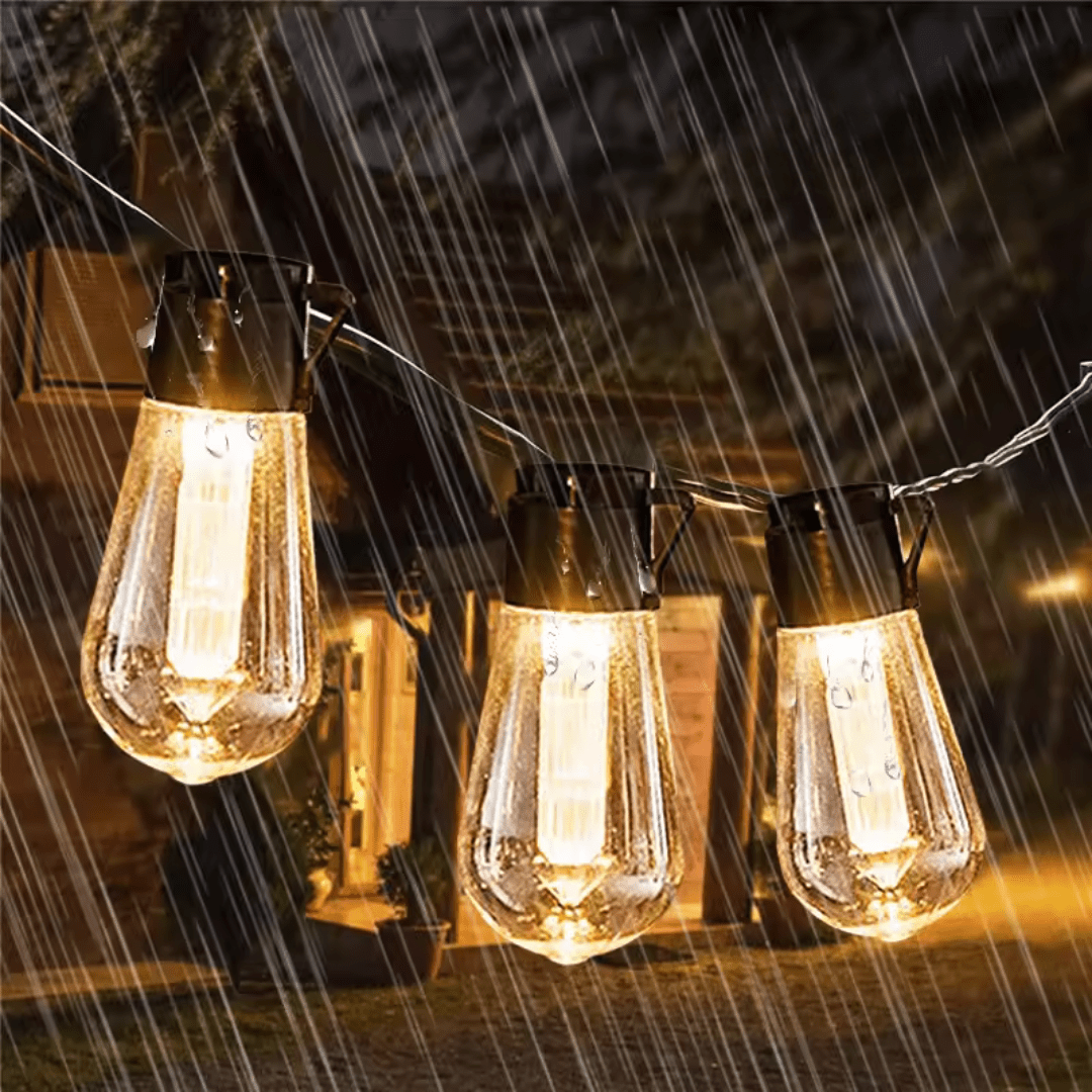 Solar Vintage String Lights 10m 40 LED — Outdoor IP65