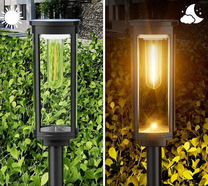 Solar Garden Lanterns — LED Pathway Lights with Glowing Glass
