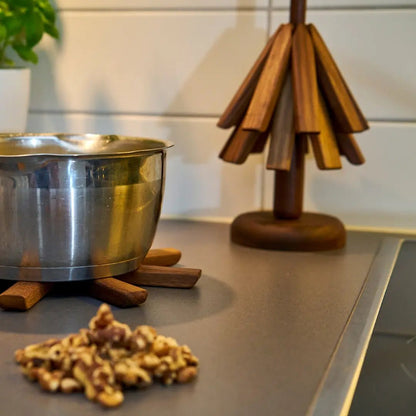 Wooden Trivet Stand — Elegant Kitchen Organizer