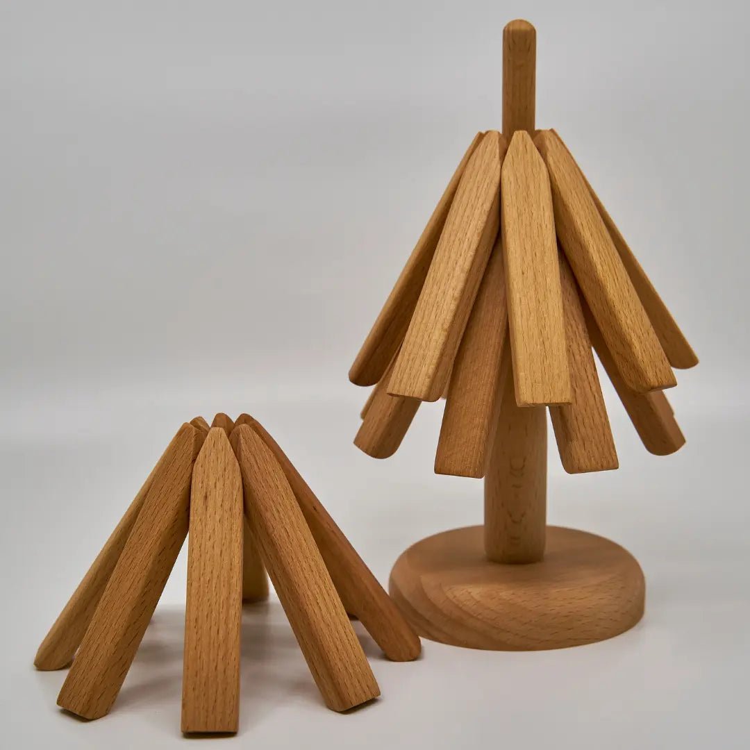 Wooden Trivet Stand — Elegant Kitchen Organizer