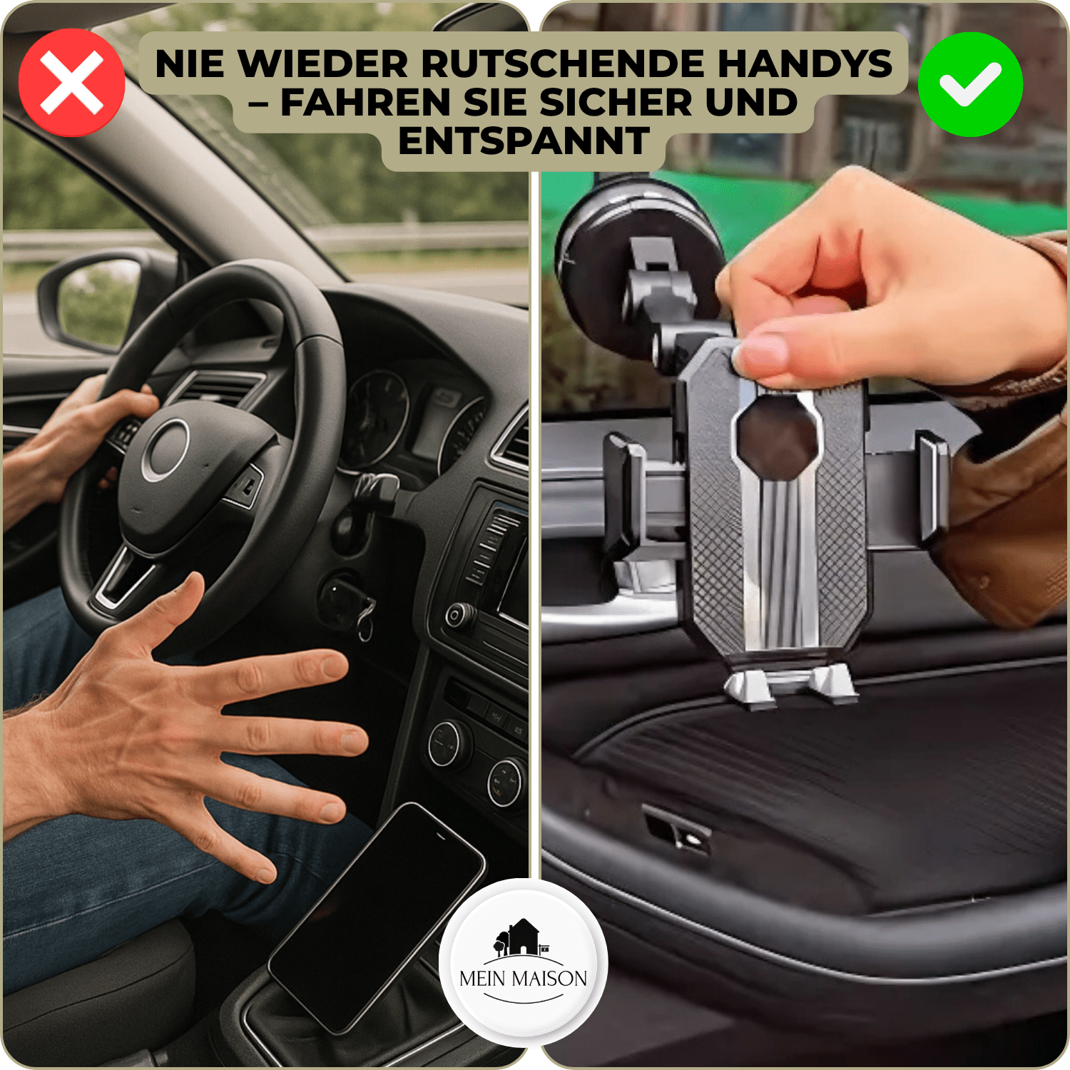 Car Phone Holder — Strong Suction, 360 Rotation