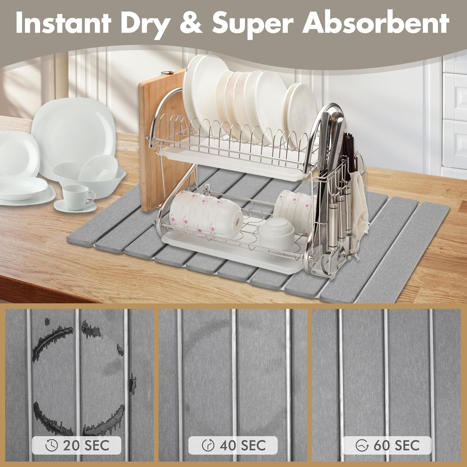 Diatomite Drying Mat — Instant Absorption
