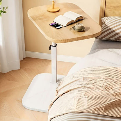 Adjustable Wood & Metal Side Table for Sofa