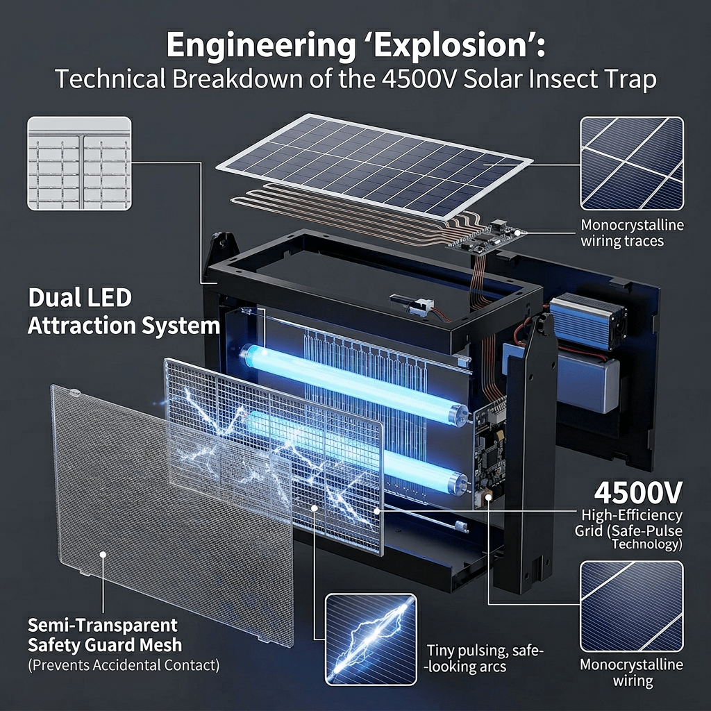 Solar Mosquito Trap — Outdoor, 325 m² Coverage