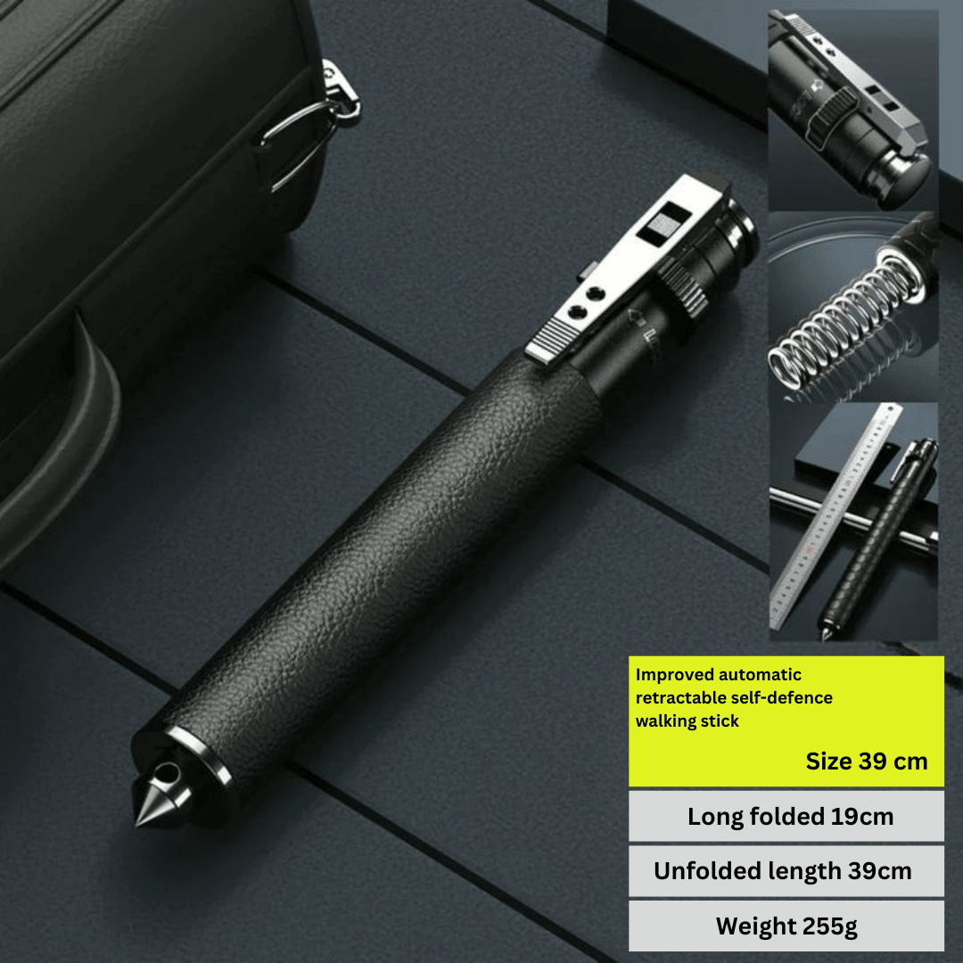Folding Trekking Pole — Auto Pop-Up Alloy Walking Stick