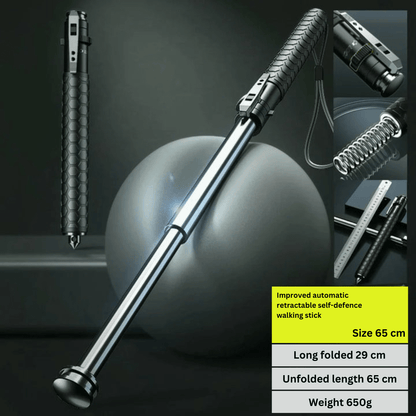 Folding Trekking Pole — Auto Pop-Up Alloy Walking Stick