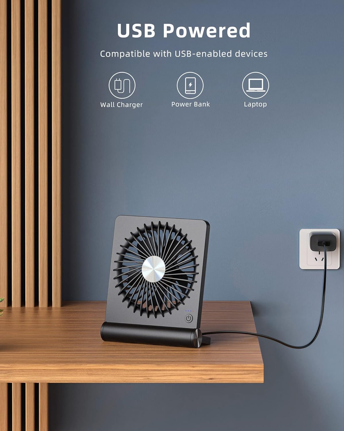 Ultra-Quiet Desk Fan — Compact USB Cooling