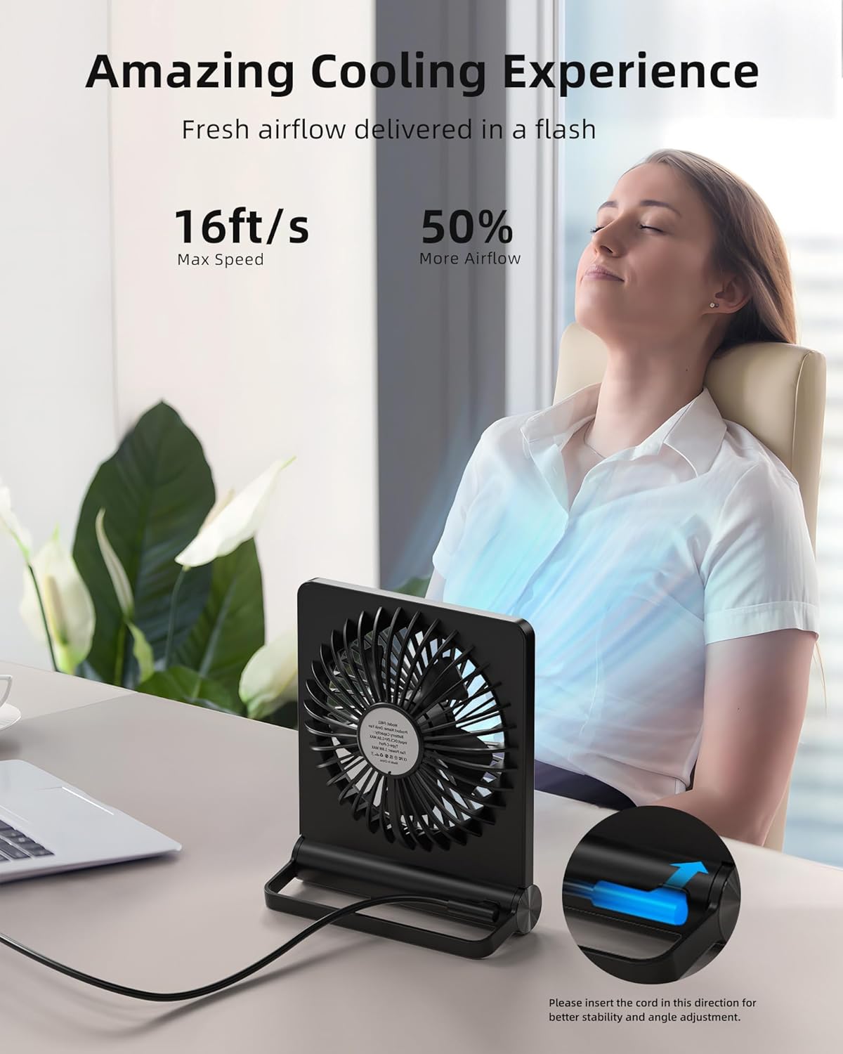 Ultra-Quiet Desk Fan — Compact USB Cooling