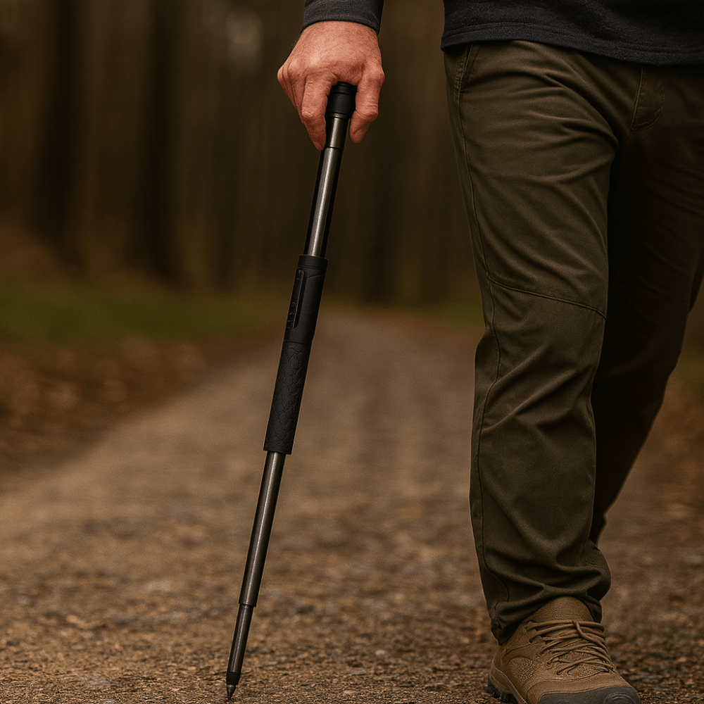 Folding Trekking Pole — Auto Pop-Up Alloy Walking Stick