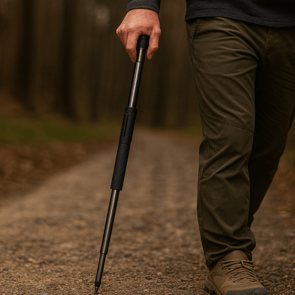 Folding Trekking Pole — Auto Pop-Up Alloy Walking Stick