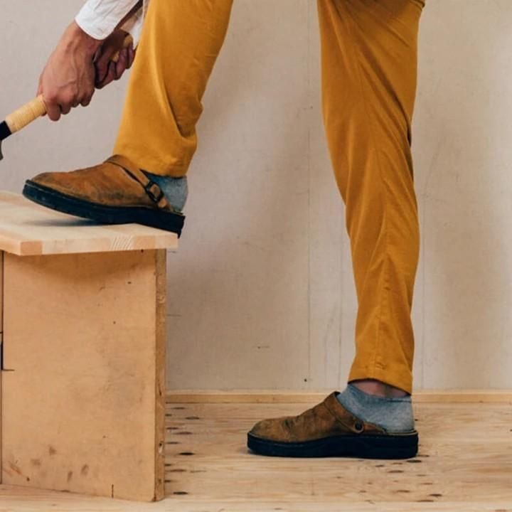 Men's Leather Clogs — Breathable with Rubber Sole