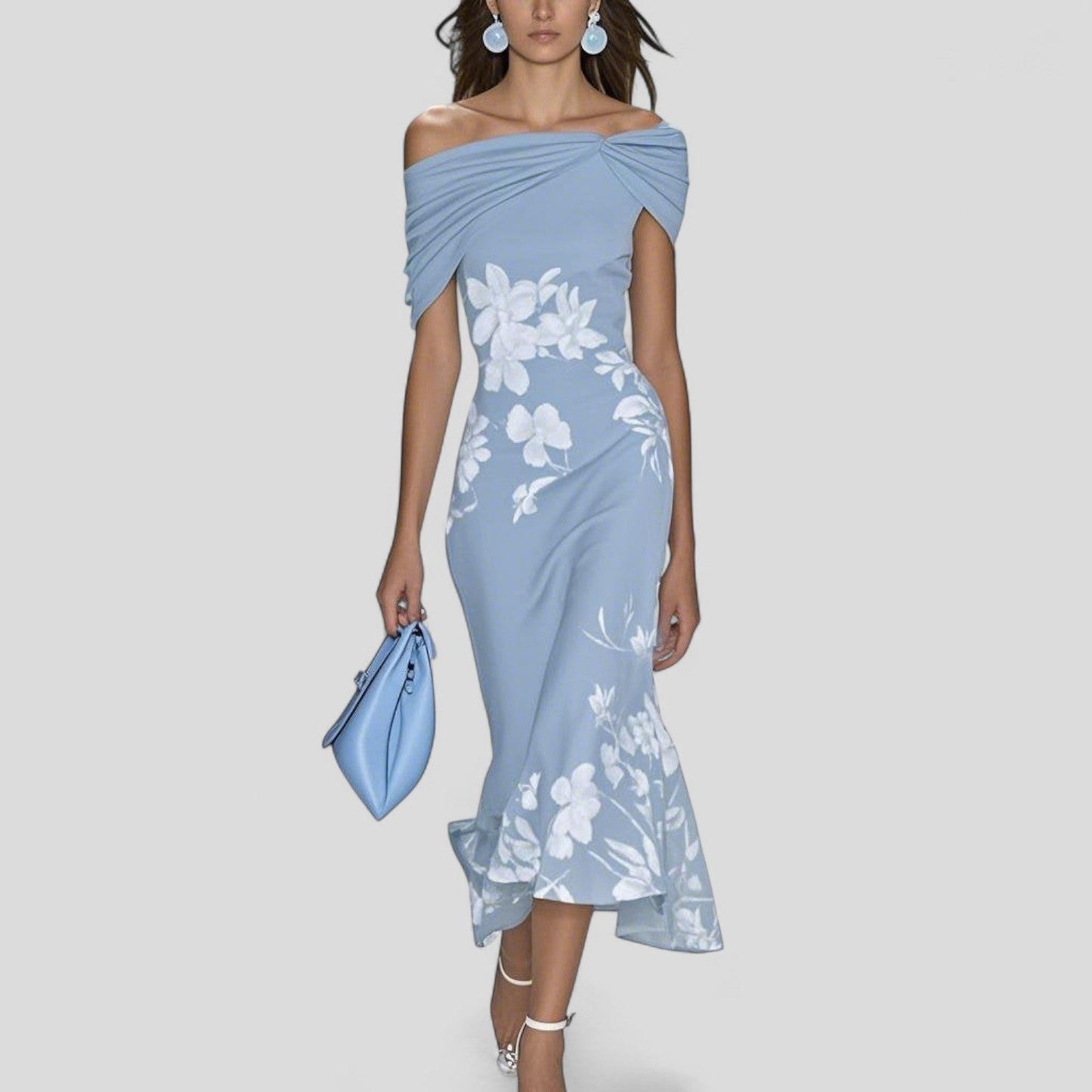 Statement Print Midi Dress — Relaxed Elegant Fit