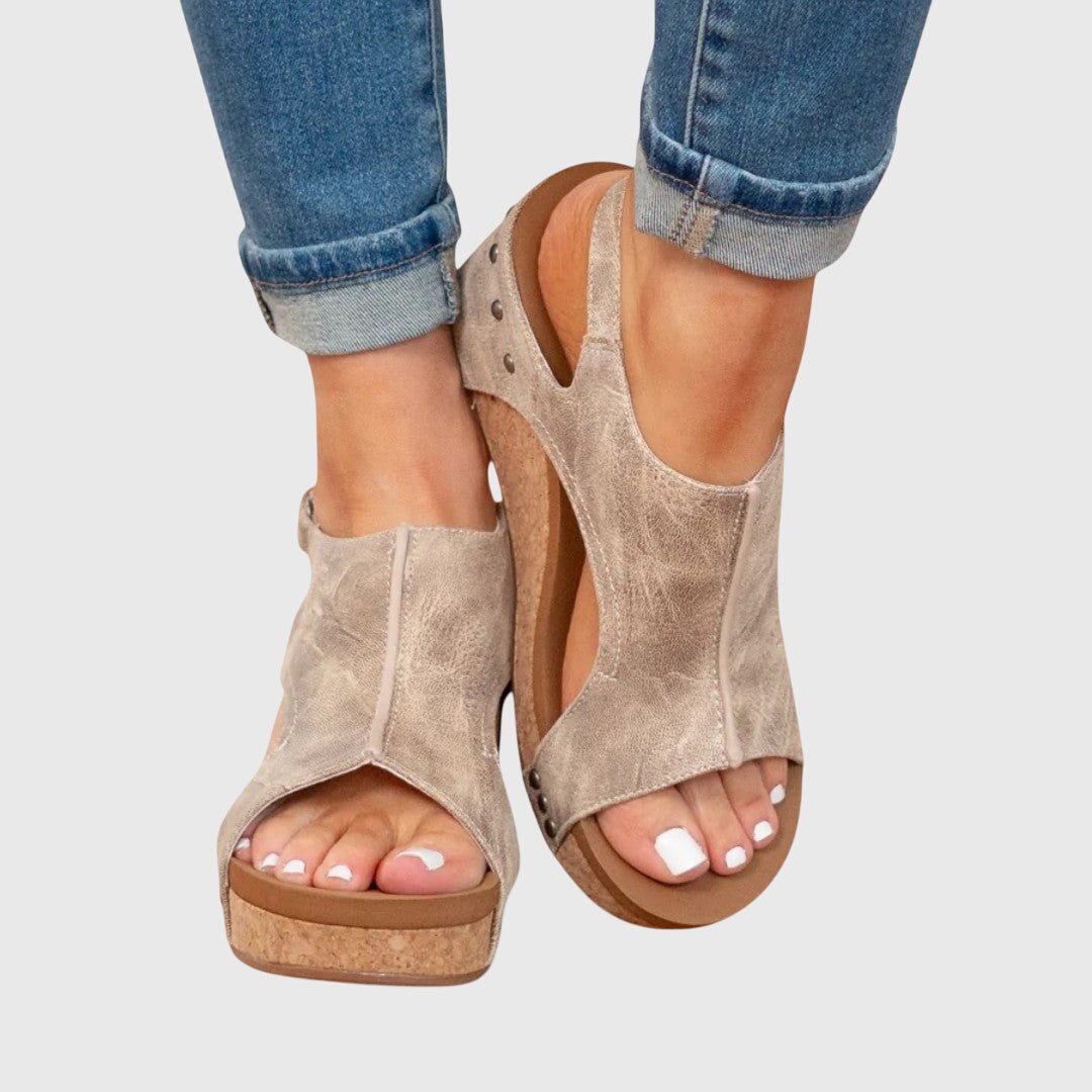 Orthopedic Wedge Sandals — Adjustable Strap Comfort