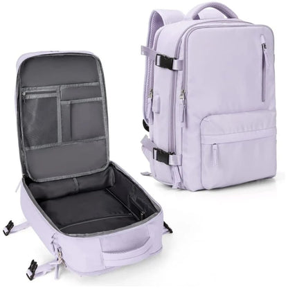 35L Women's Travel Backpack — Waterproof with USB Port