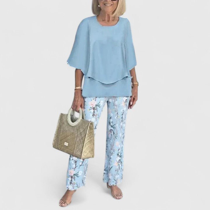 Two-Piece Outfit Set — Elegant Top and Trousers