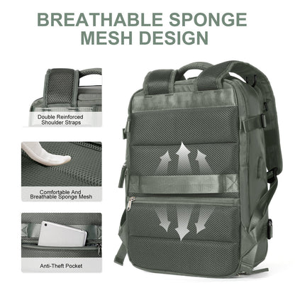 35L Women's Travel Backpack — Waterproof with USB Port