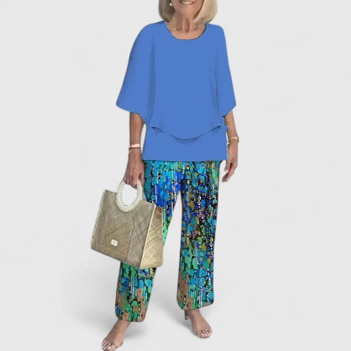 Two-Piece Outfit Set — Elegant Top and Trousers