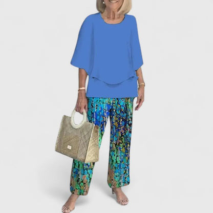 Two-Piece Outfit Set — Elegant Top and Trousers