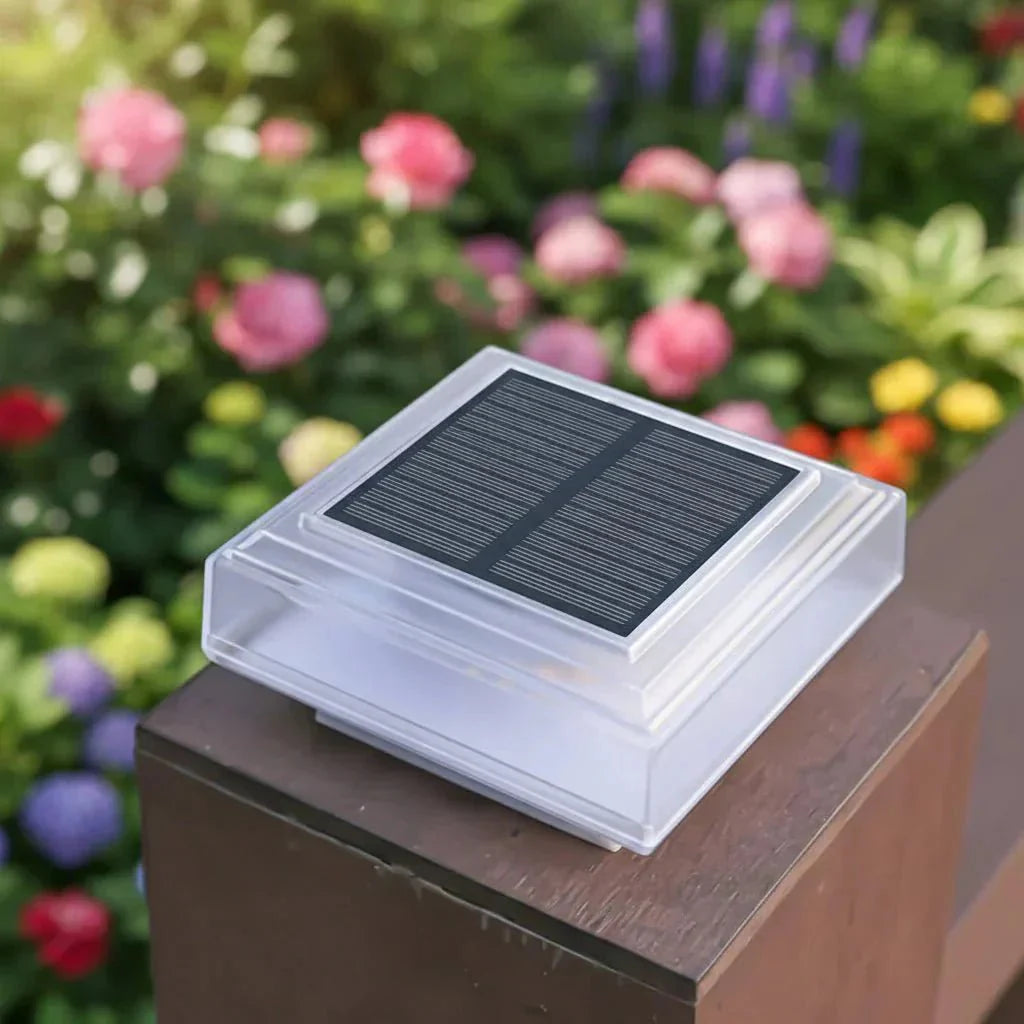 Solar Pillar Lamp — Warm White LED for Garden