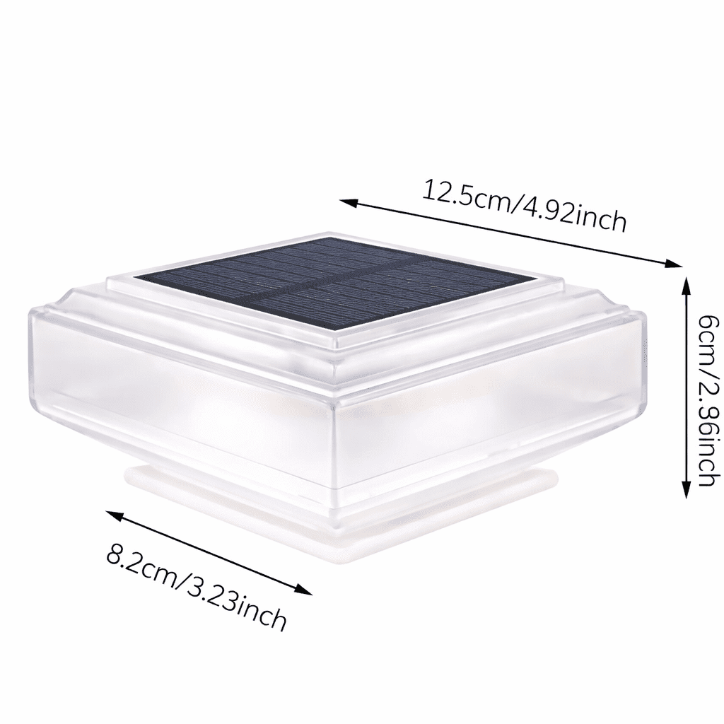 Solar Pillar Lamp — Warm White LED for Garden