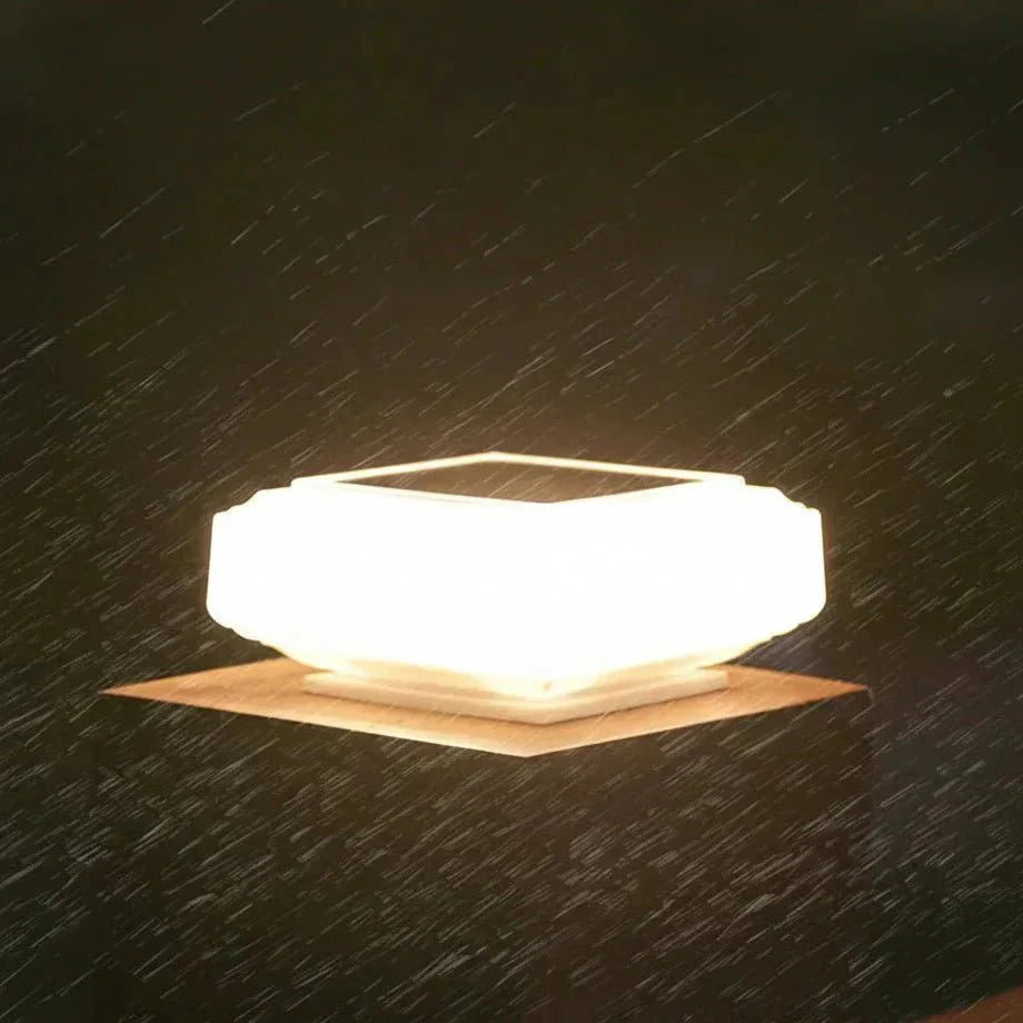 Solar Pillar Lamp — Warm White LED for Garden