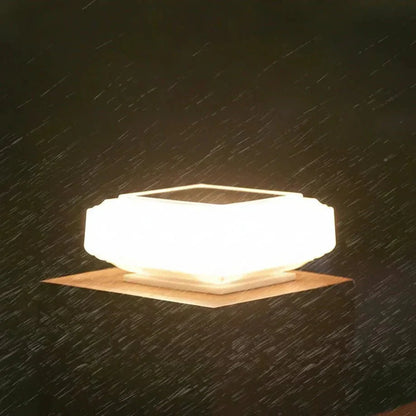 Solar Pillar Lamp — Warm White LED for Garden