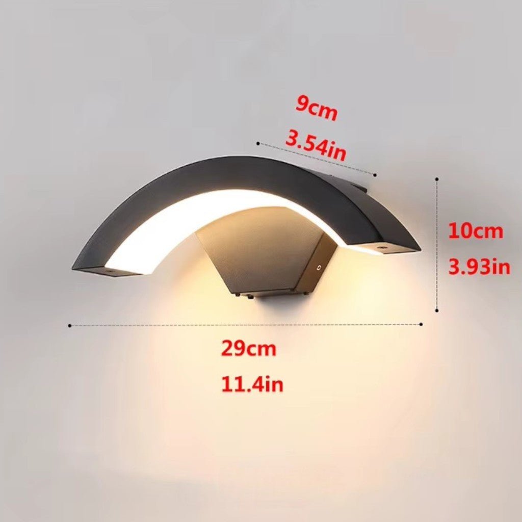 Outdoor LED Wall Light — Curved Motion Sensor Lamp IP65