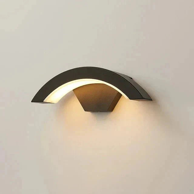 Outdoor LED Wall Light — Curved Motion Sensor Lamp IP65