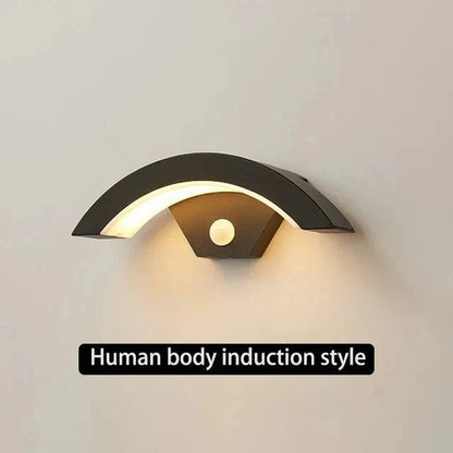 Outdoor LED Wall Light — Curved Motion Sensor Lamp IP65