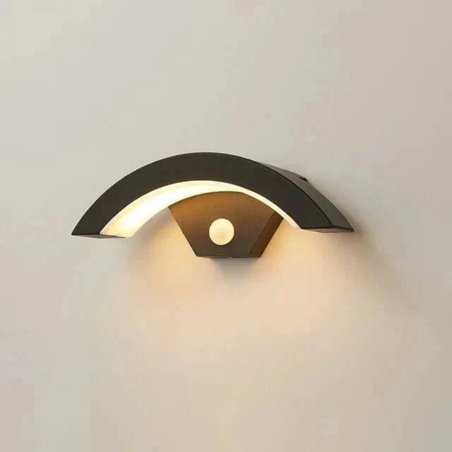 Outdoor LED Wall Light — Curved Motion Sensor Lamp IP65