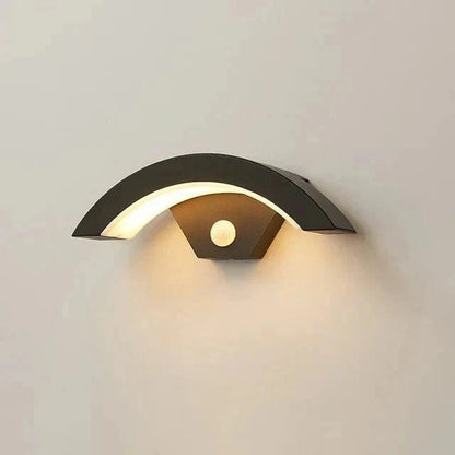 Outdoor LED Wall Light — Curved Motion Sensor Lamp IP65
