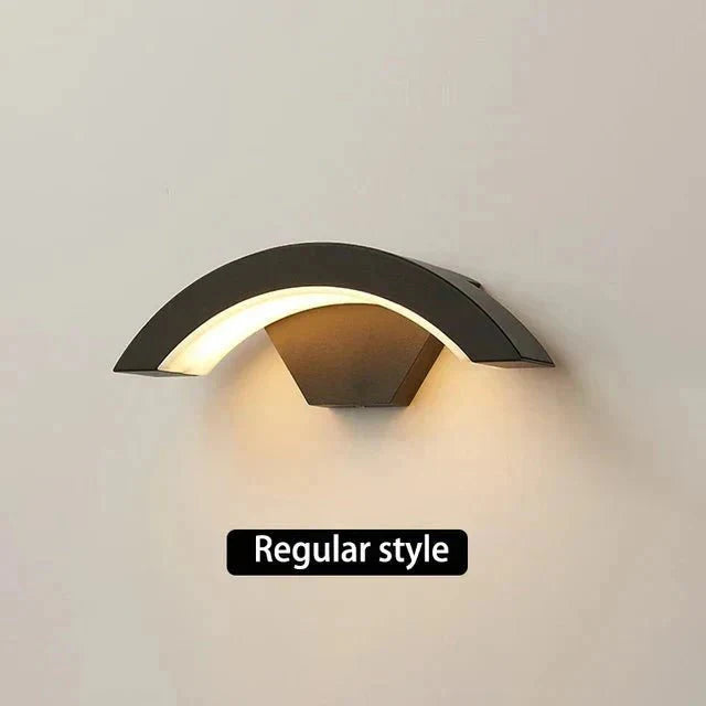 Outdoor LED Wall Light — Curved Motion Sensor Lamp IP65