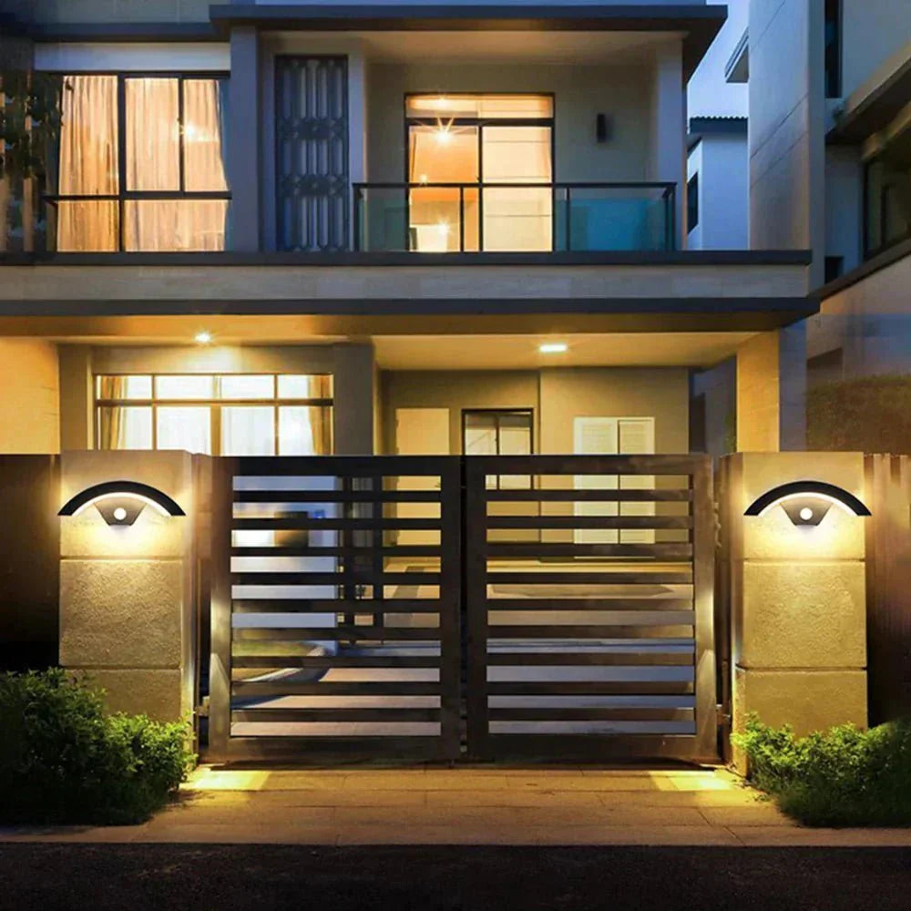Outdoor LED Wall Light — Curved Motion Sensor Lamp IP65