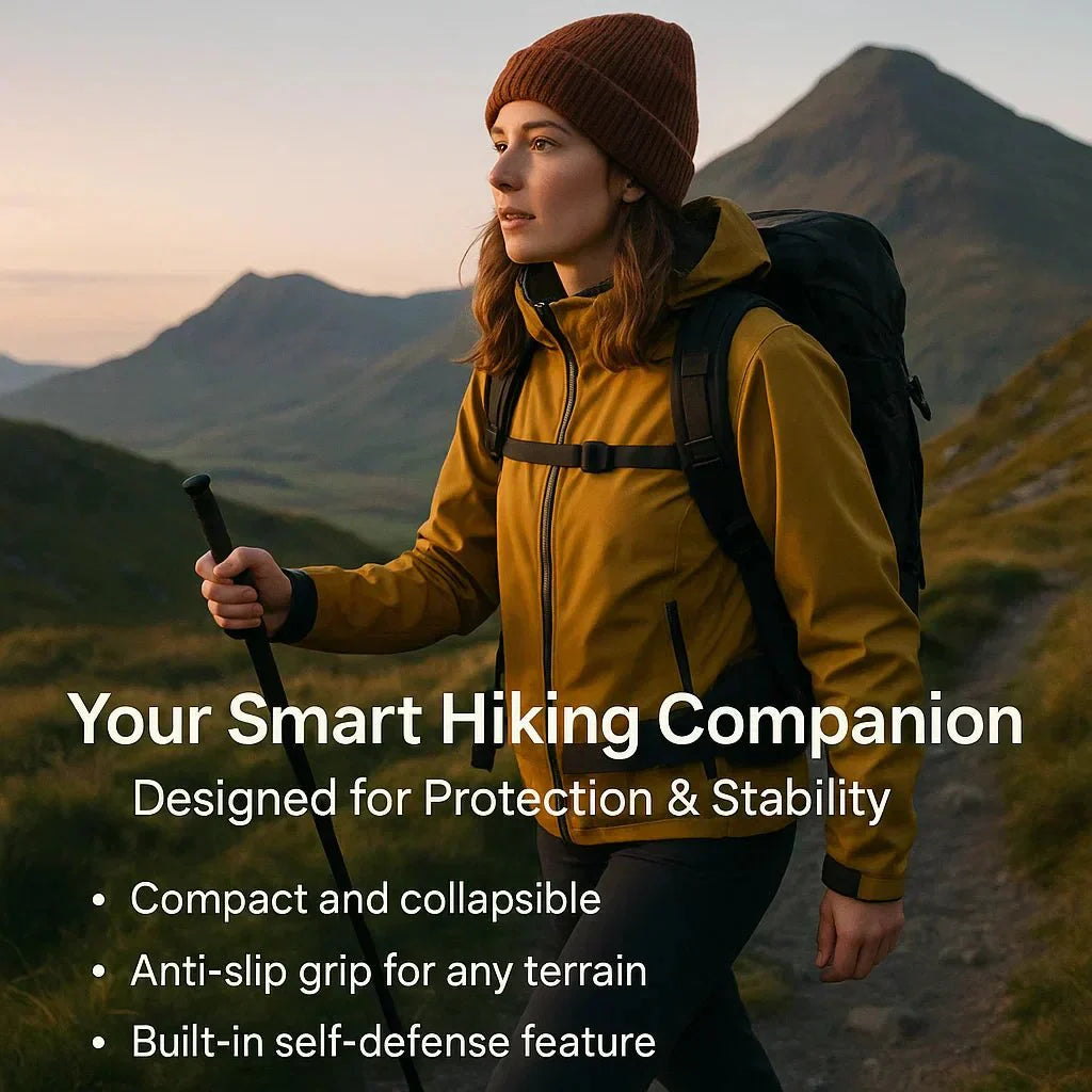 Retractable Walking Stick — Self-Defense & Trekking Support