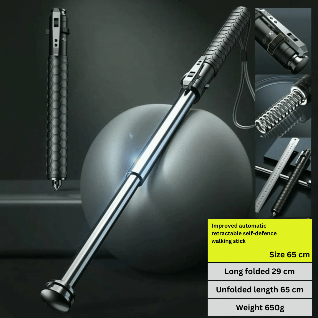 Retractable Walking Stick — Self-Defense & Trekking Support