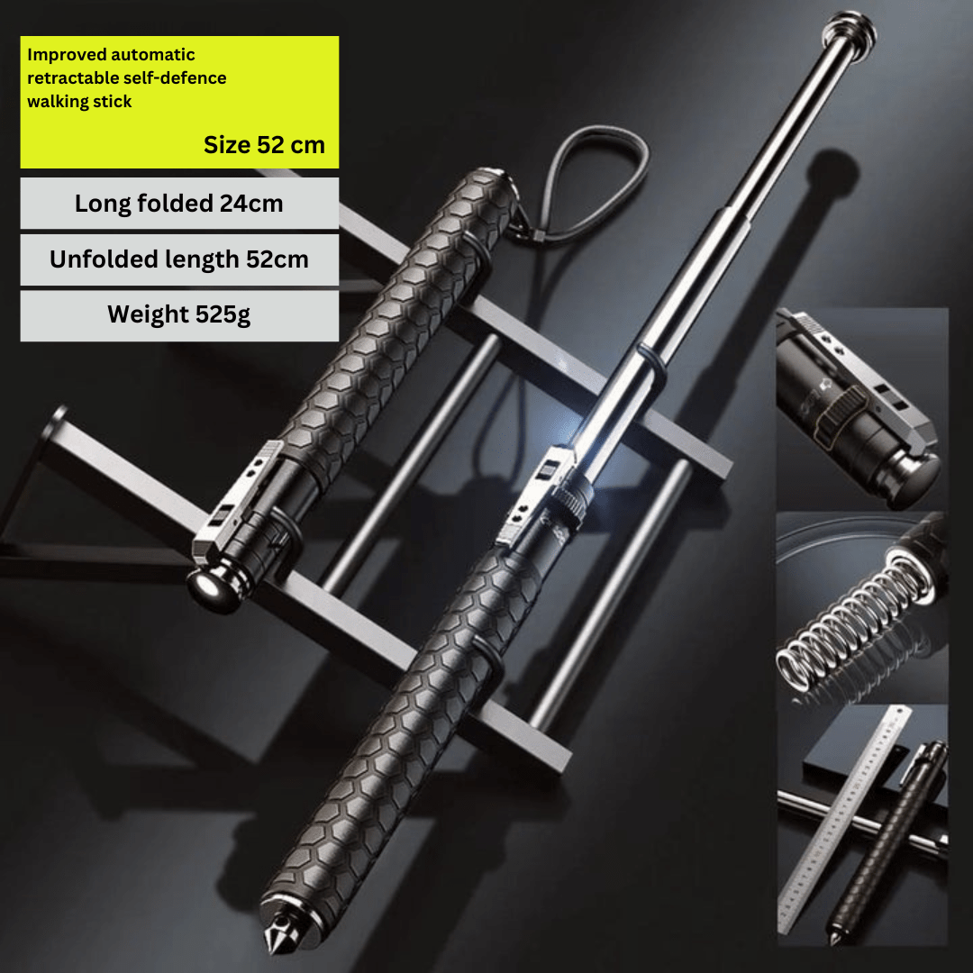 Retractable Walking Stick — Self-Defense & Trekking Support